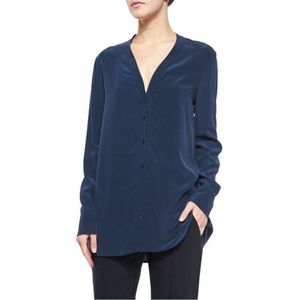 NWOT Vince Silk V-Neck Button Down Blouse